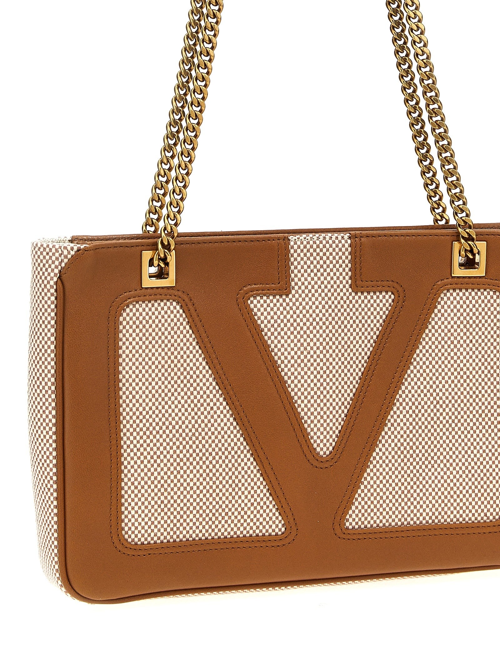 Valentino Valentino Garavani Viva Superstar Small Shopping Bag Beige