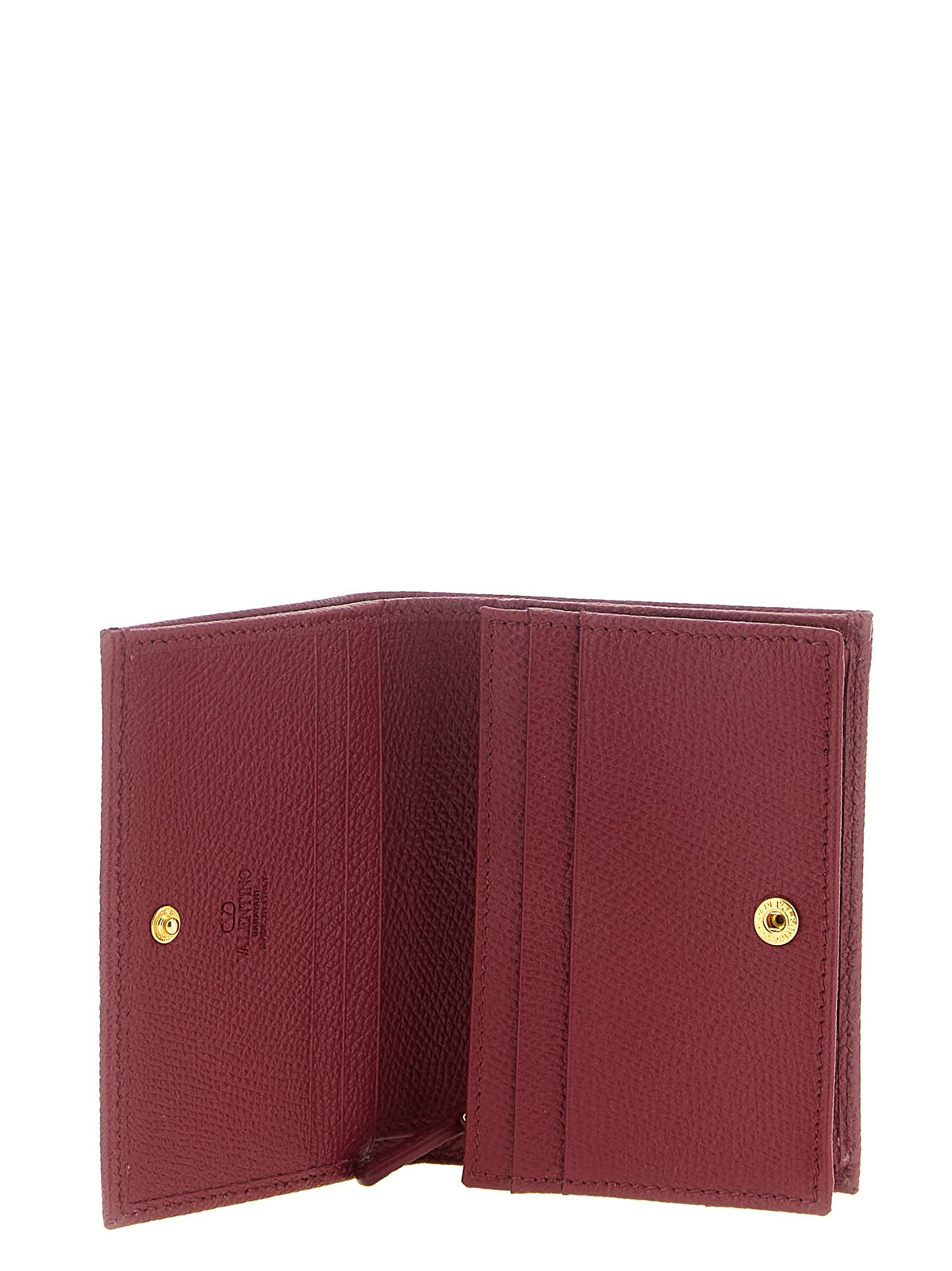 Valentino Valentino Garavani Vlogo Burgundy Wallet Red