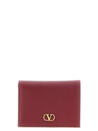 Valentino Valentino Garavani Vlogo Burgundy Wallet Red