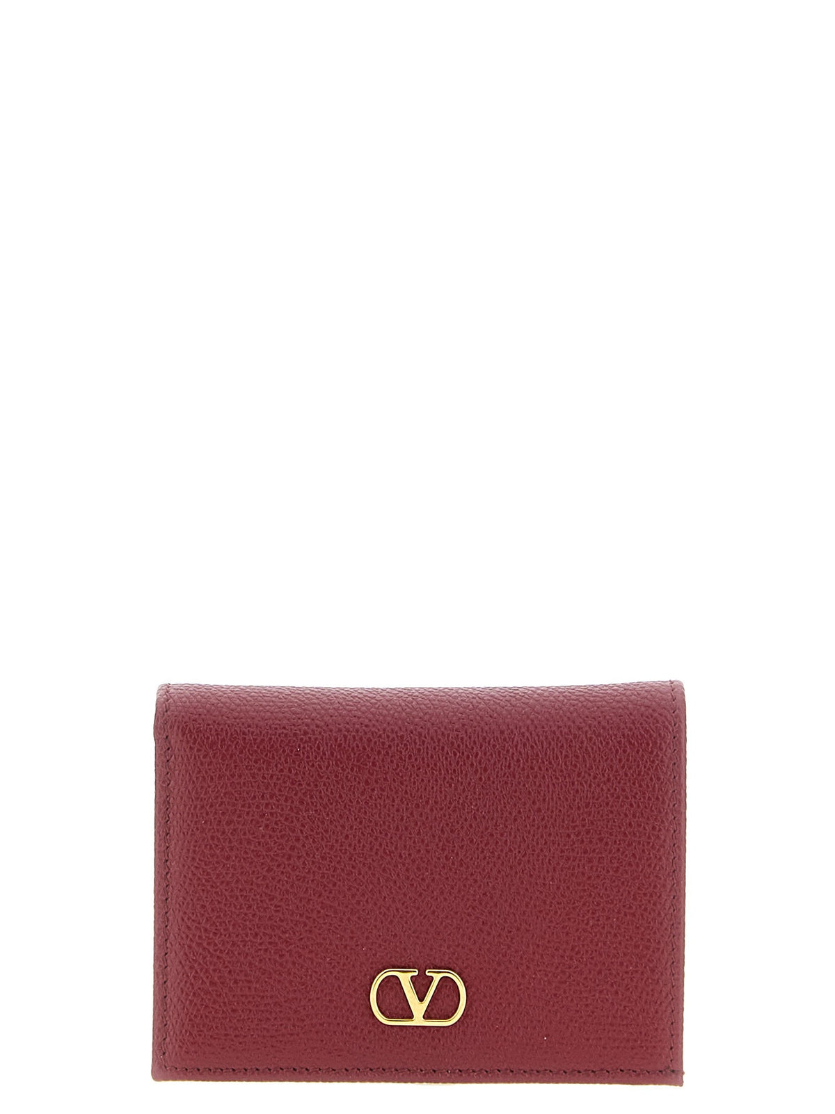 Valentino Valentino Garavani Vlogo Burgundy Wallet Red
