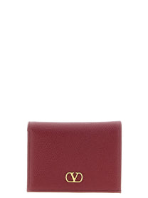 Valentino Valentino Garavani Vlogo Burgundy Wallet Red