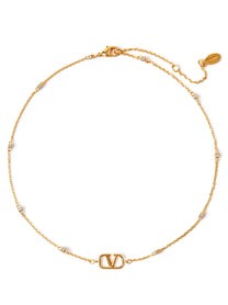 Valentino Valentino Garavani Vlogo Necklace Gold