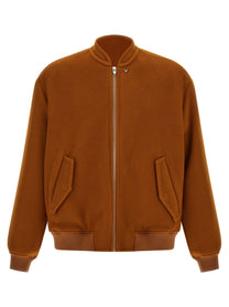 Valentino Valentino Garavani Vlogo Orange Bomber Jacket Orange