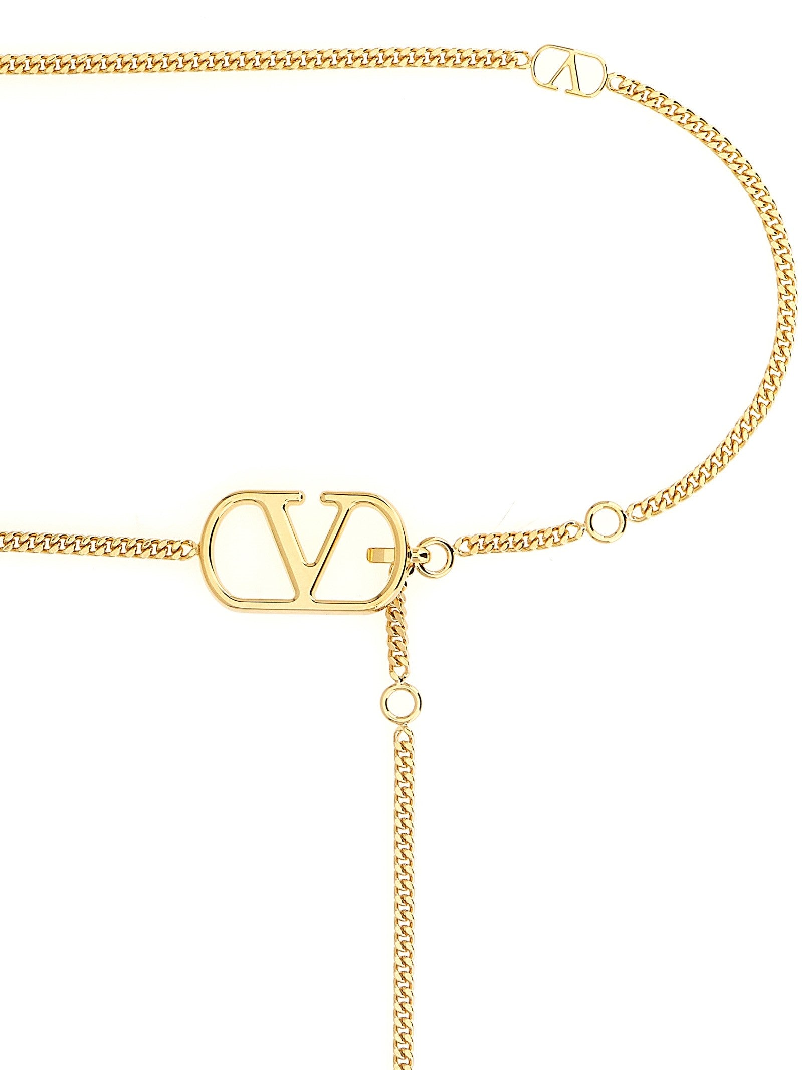 Valentino Valentino Garavani Vlogo Signature Belt Gold