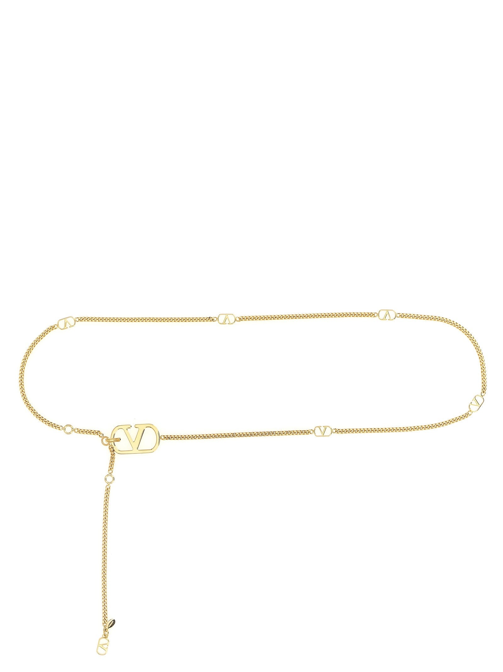 Valentino Valentino Garavani Vlogo Signature Belt Gold