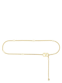 Valentino Valentino Garavani Vlogo Signature Belt Gold