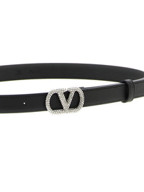 Valentino Valentino Garavani Vlogo Signature Belt Black