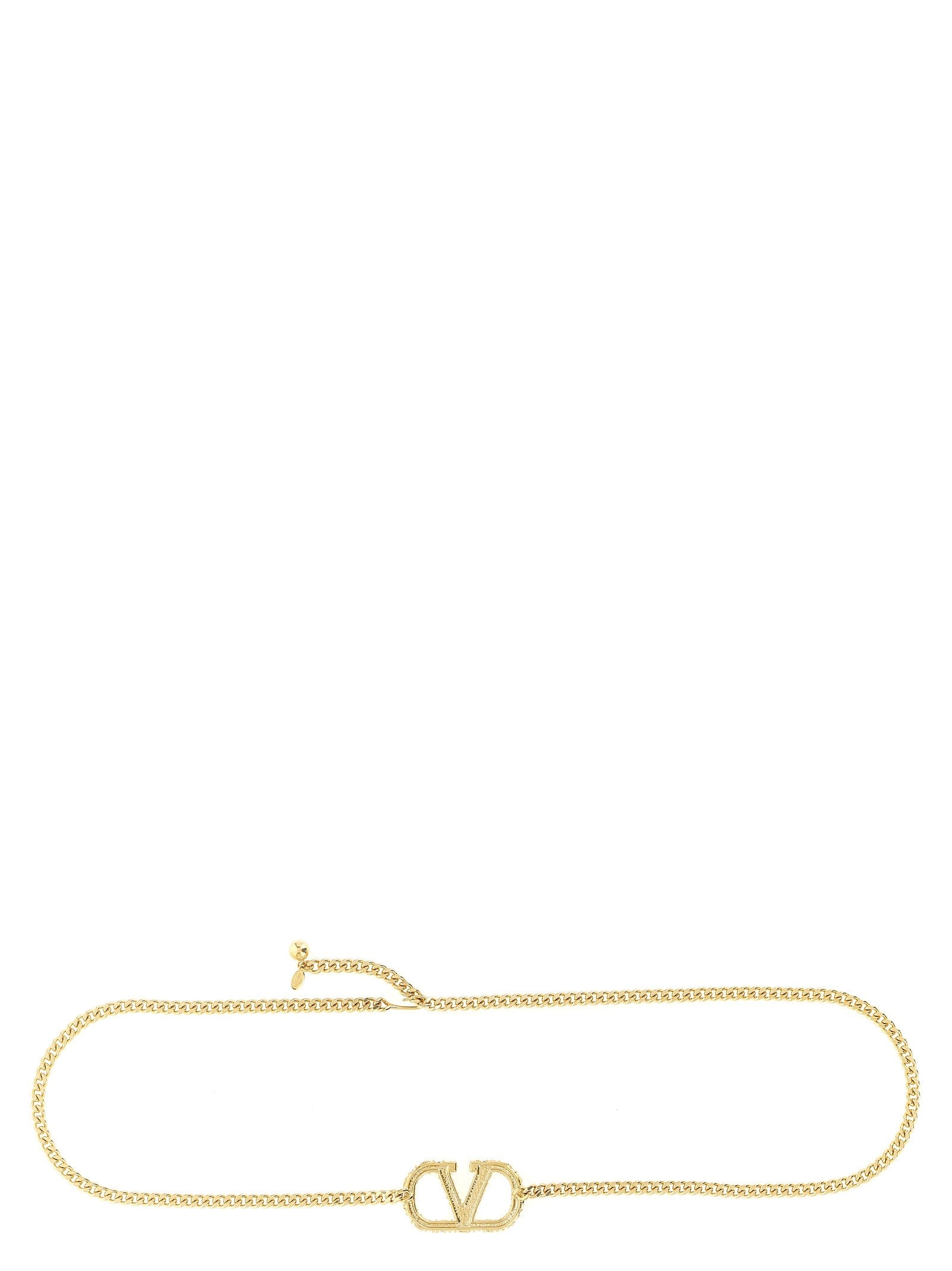 Valentino Valentino Garavani Vlogo Signature Belt Gold