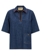 Valentino Valentino Garavani Vlogo Signature Shirt Blue