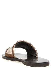 Valentino Valentino Garavani Vlogo Signature Slides Brown