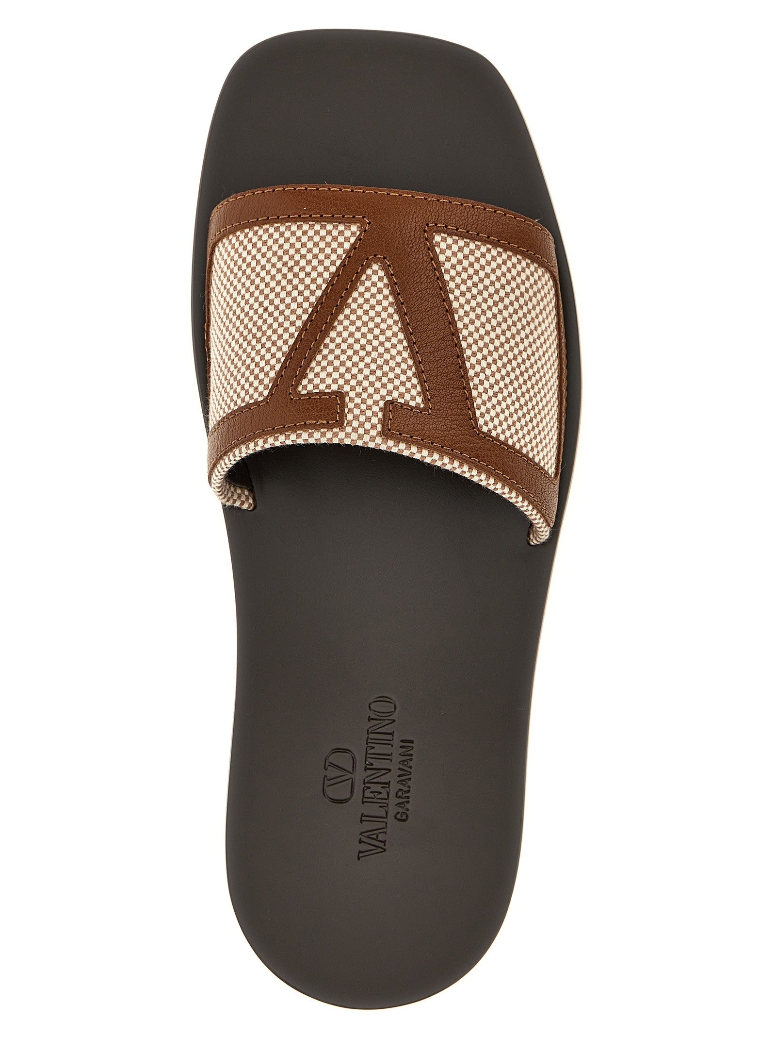 Valentino Valentino Garavani Vlogo Signature Slides Brown