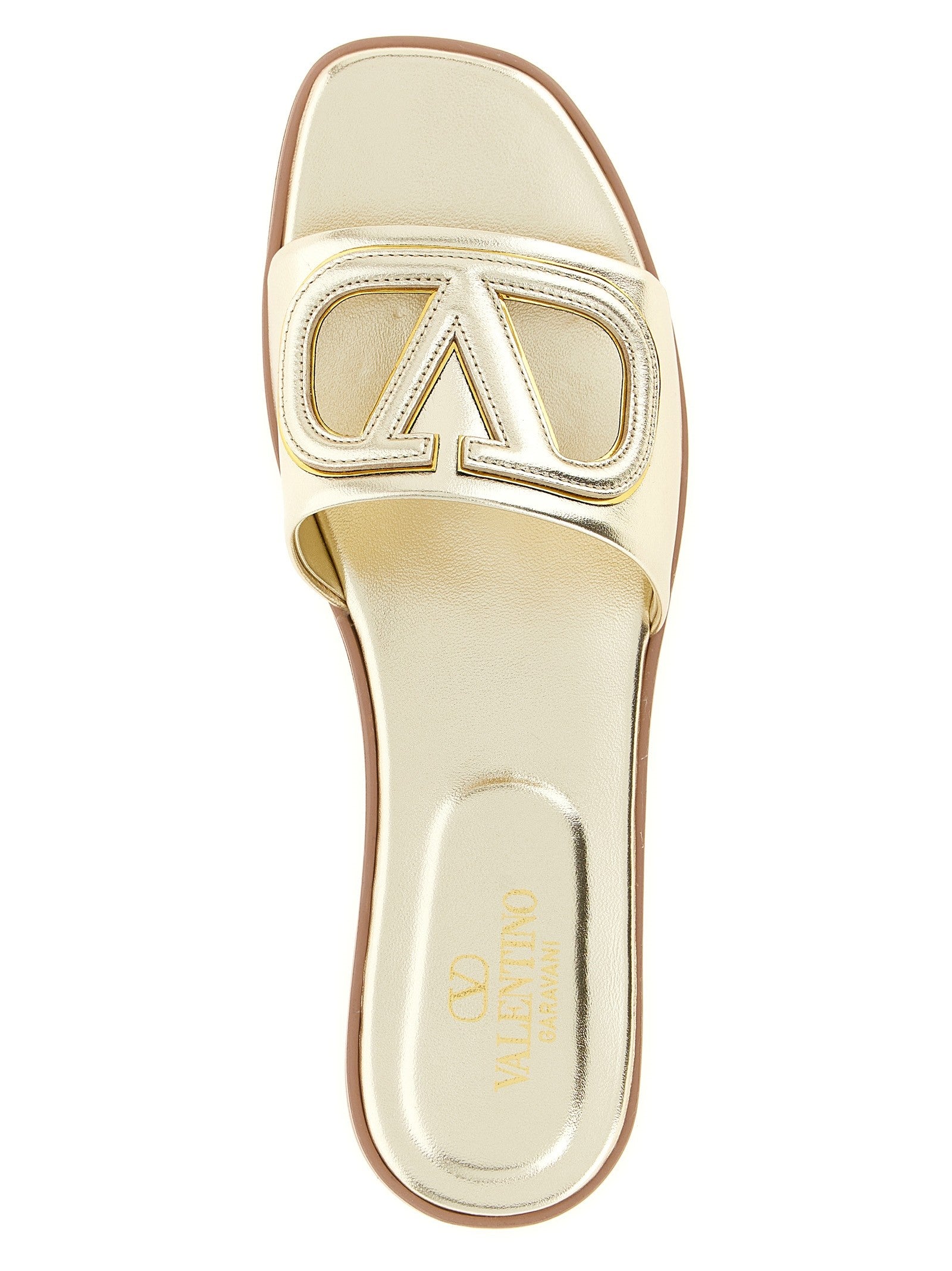 Valentino Valentino Garavani Vlogo Signature Slides Gold