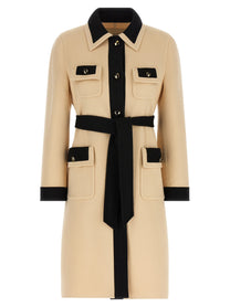Valentino Valentino Garavani Wool Coat Beige