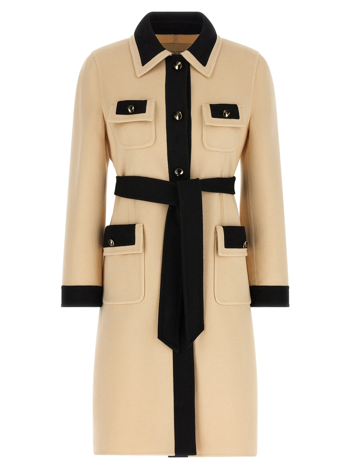 Valentino Valentino Garavani Wool Coat Beige
