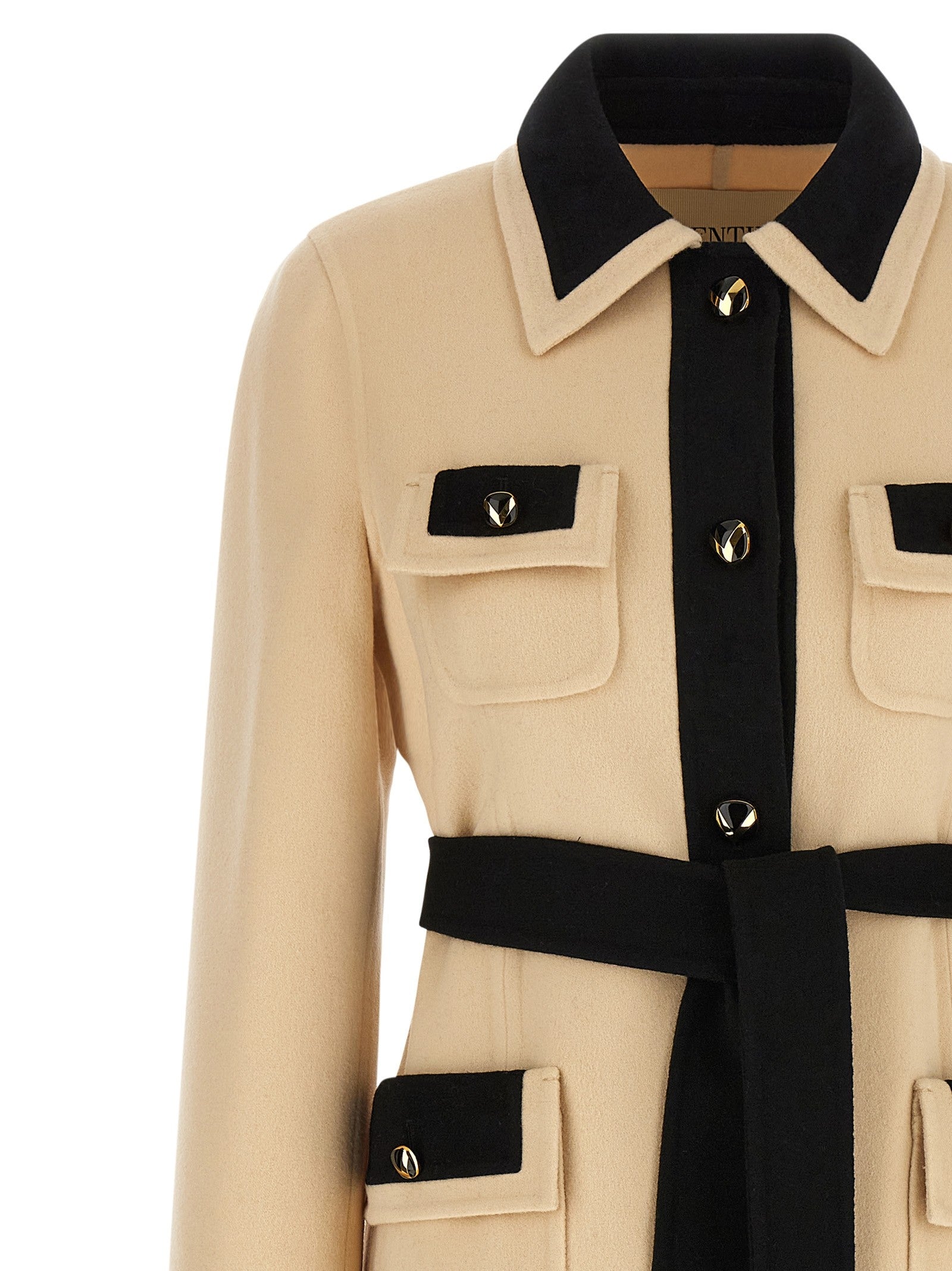 Valentino Valentino Garavani Wool Coat Beige