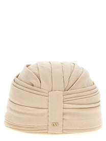 Valentino Valentino Garavani Wool Rigid Turban Beige