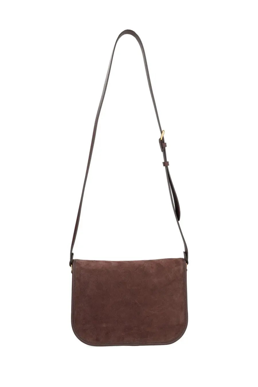Brown suede saddle bag with long adjustable strap from valentino mens antibes collection