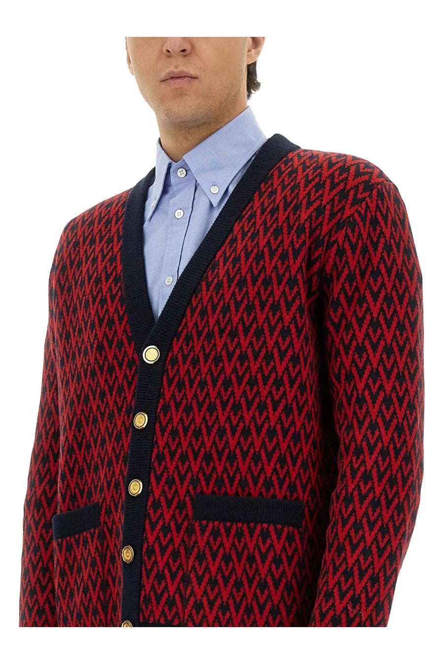 Valentino Men's Cardigan Red, view 4