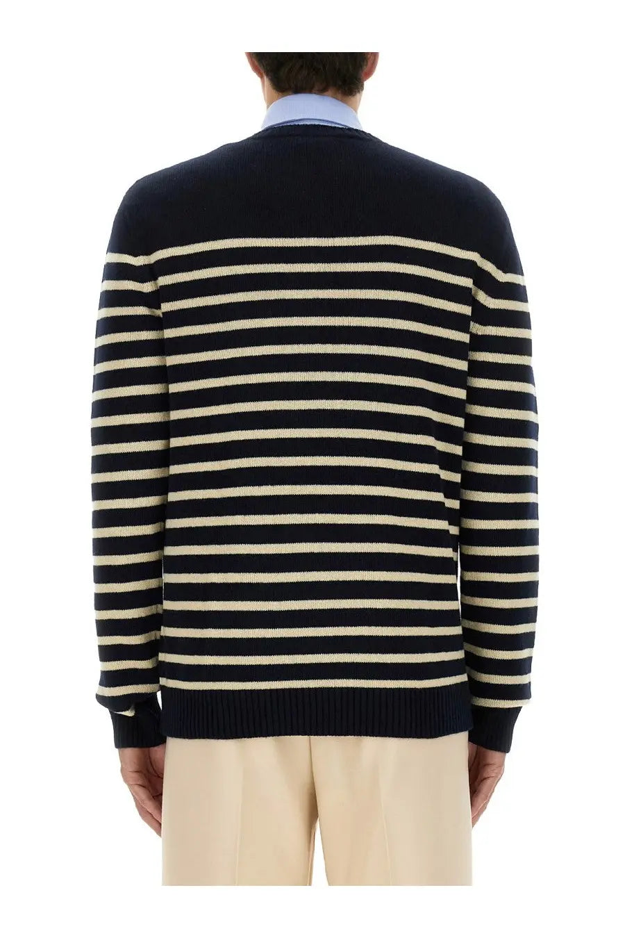 Valentino Men's Chez Valentine Wool Sweater Blue, view 3
