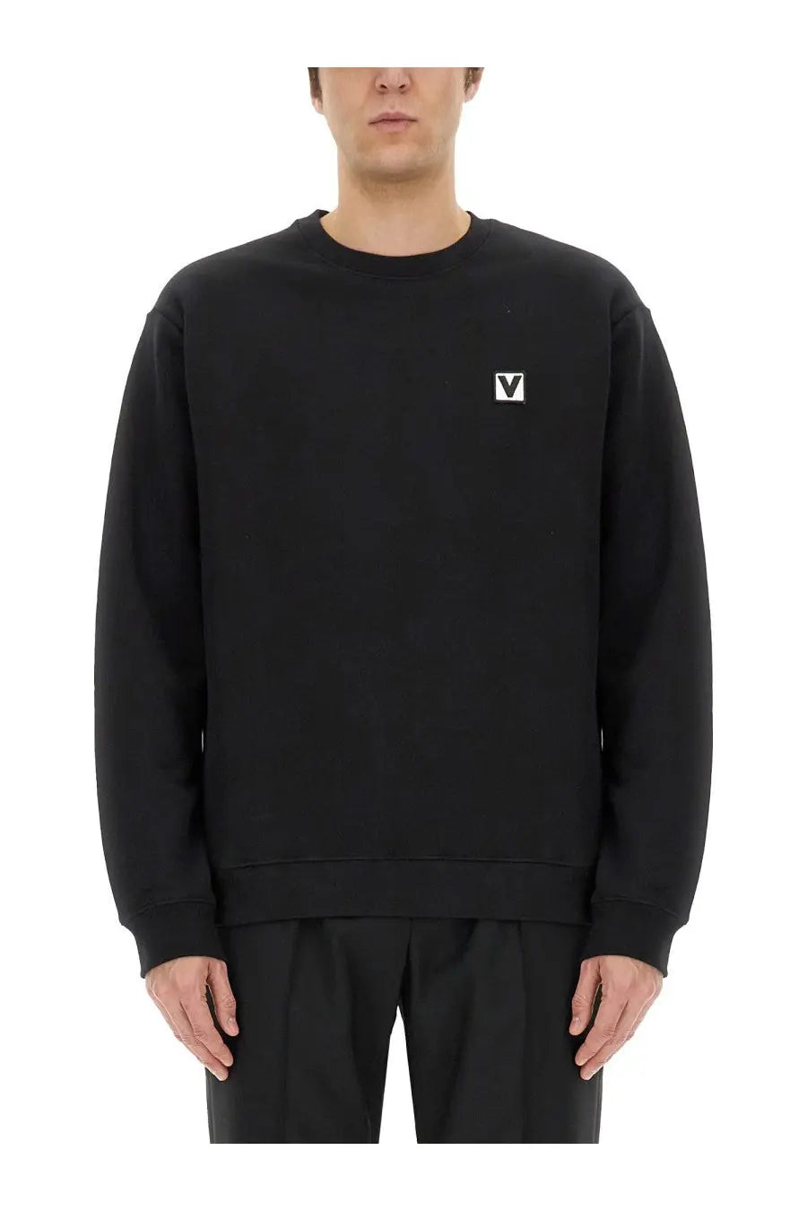 Valentino Men's Cotton Crewneck Sweatshirt Black