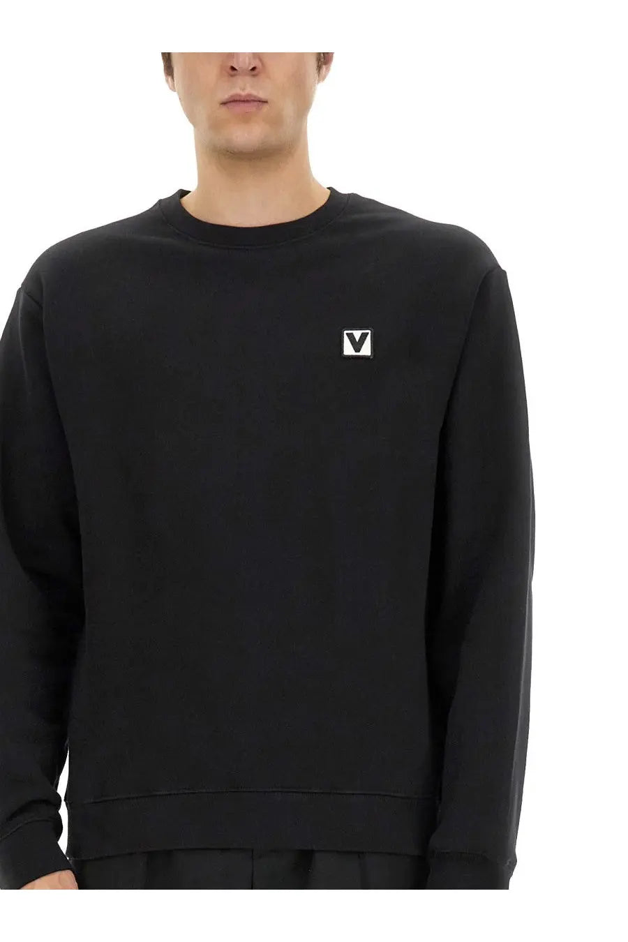Valentino Men's Cotton Crewneck Sweatshirt Black, view 4