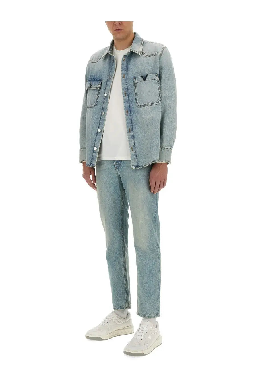 Valentino Men's Denim Shirt Blue, view 2