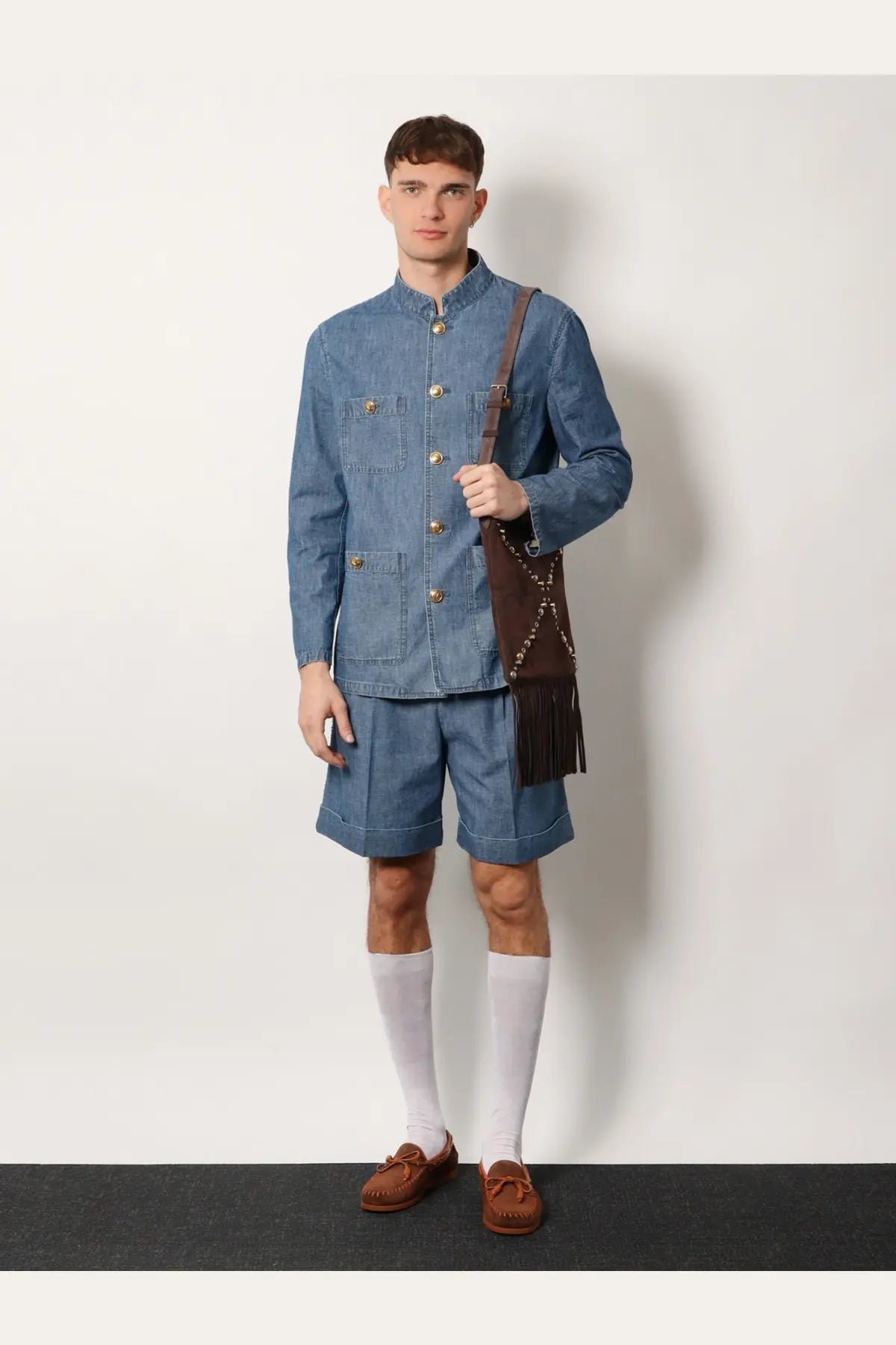 Valentino Men's Valentino Denim Shorts Blue, view 2