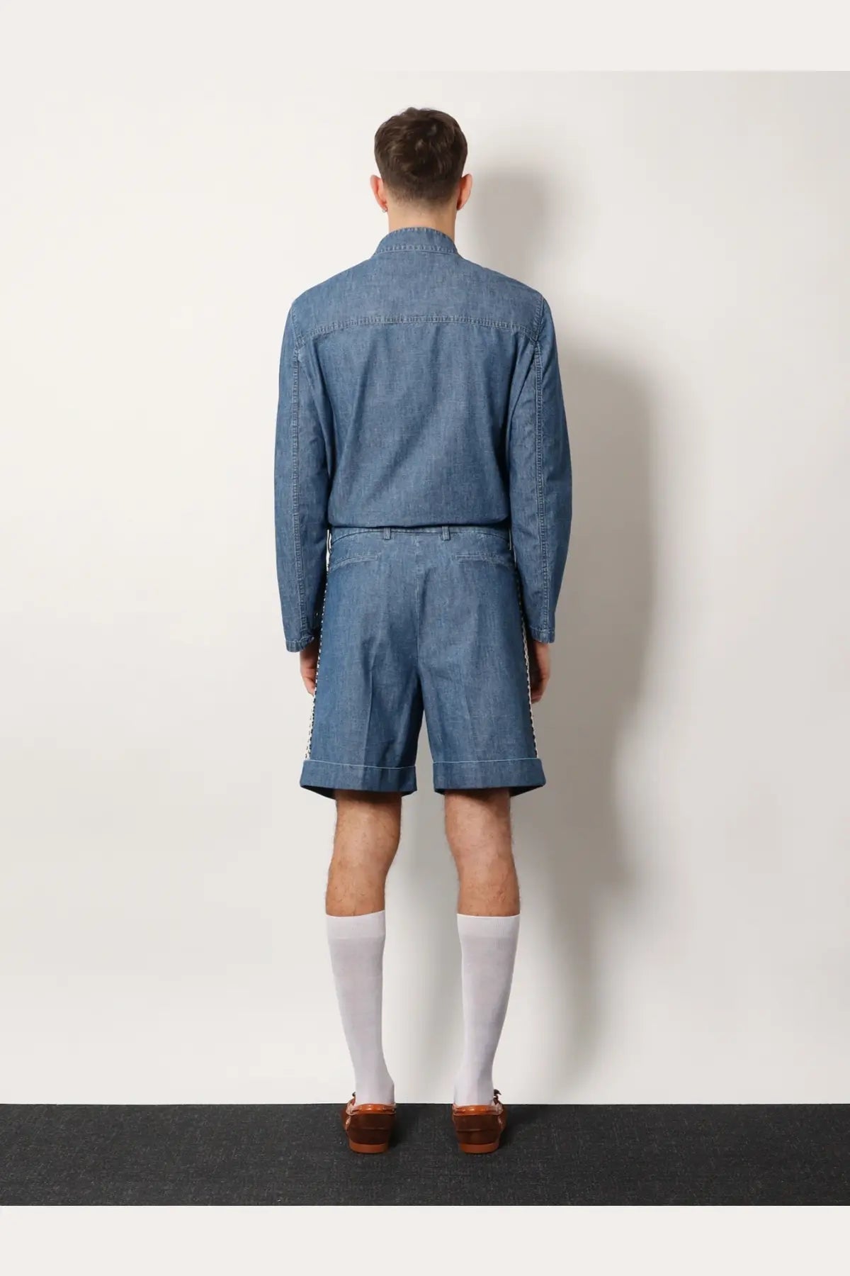 Valentino Men's Valentino Denim Shorts Blue, view 3