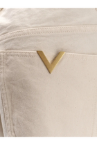 Valentino Men's Five Pockets Cotton Trousers White, view 3