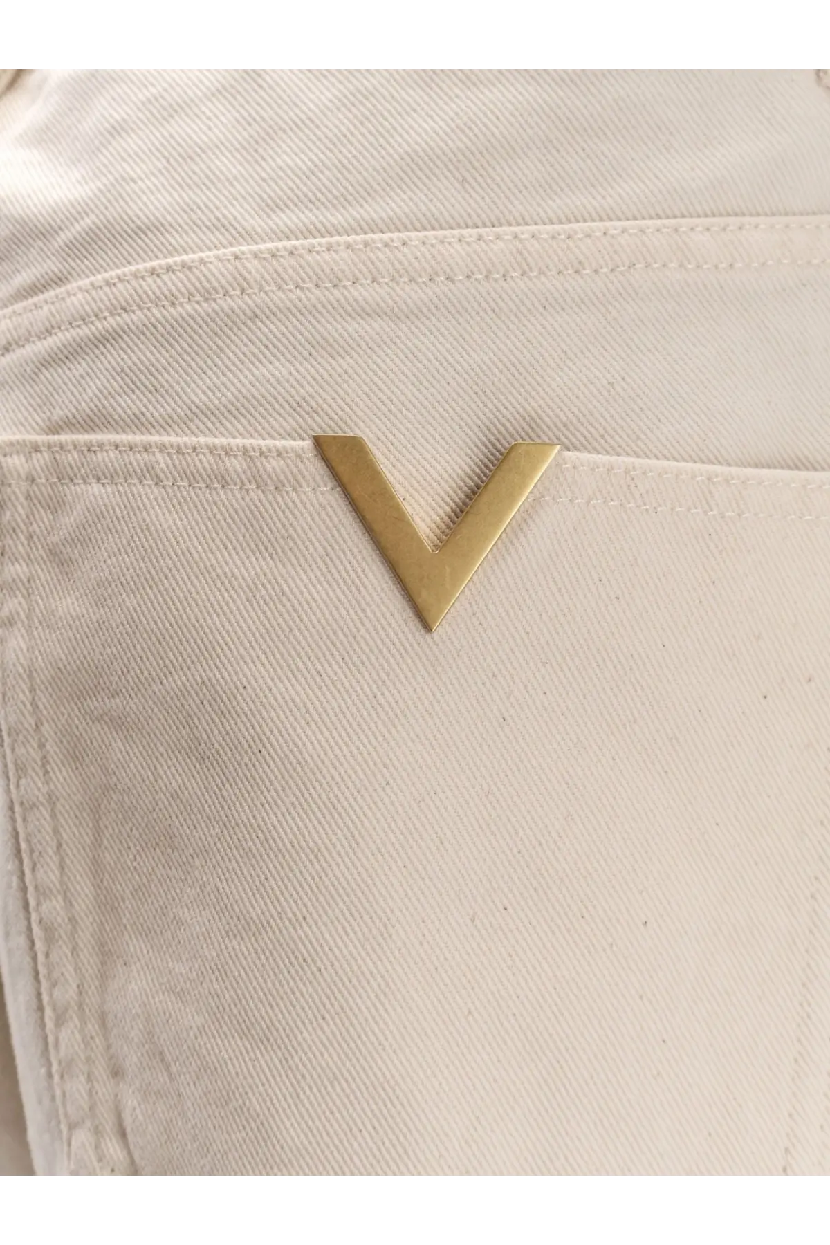 Valentino Men's Five Pockets Cotton Trousers White, view 3