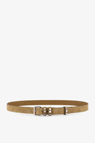 Valentino Men's Flaneuse Suede Belt Beige