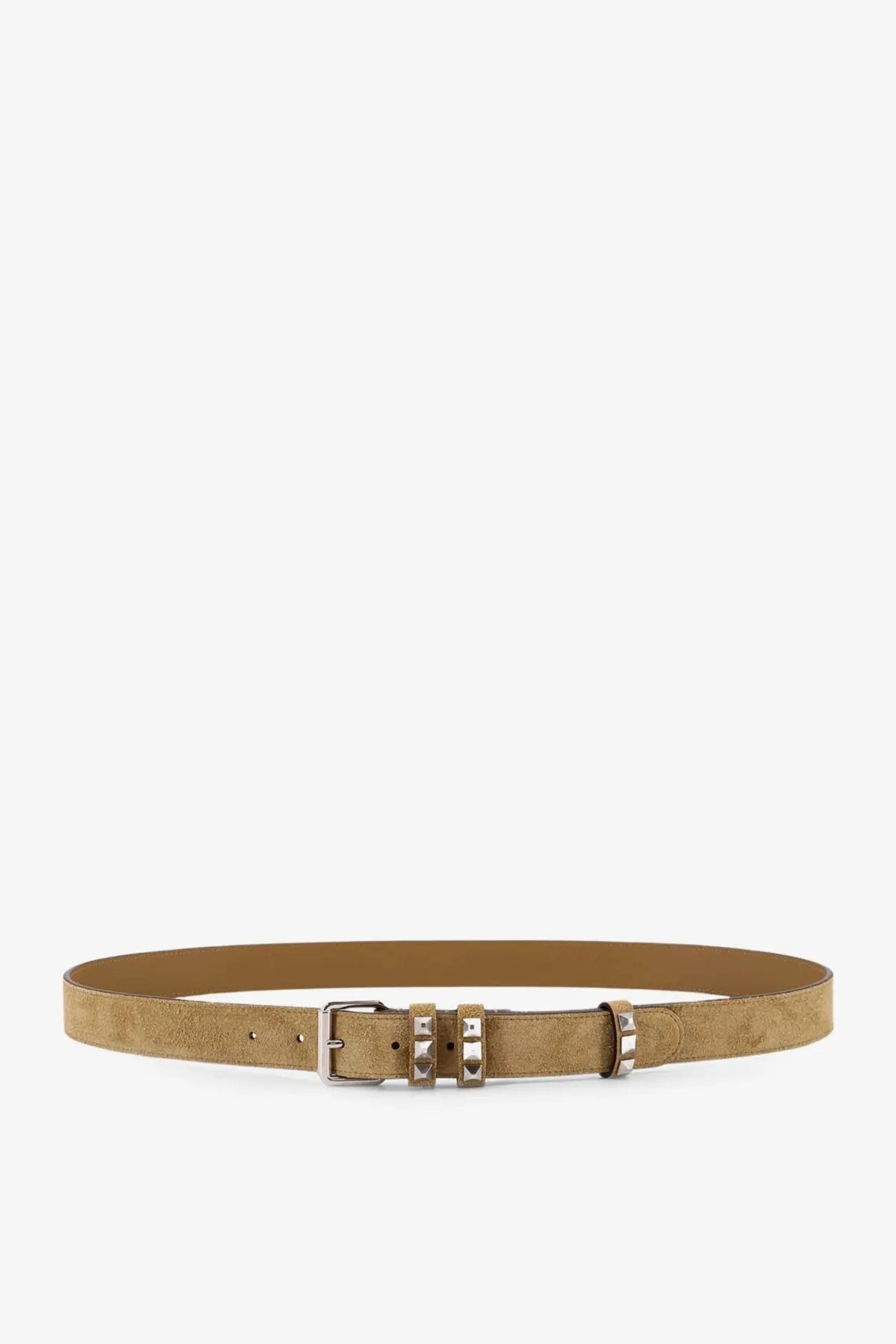 Valentino Men's Flaneuse Suede Belt Beige