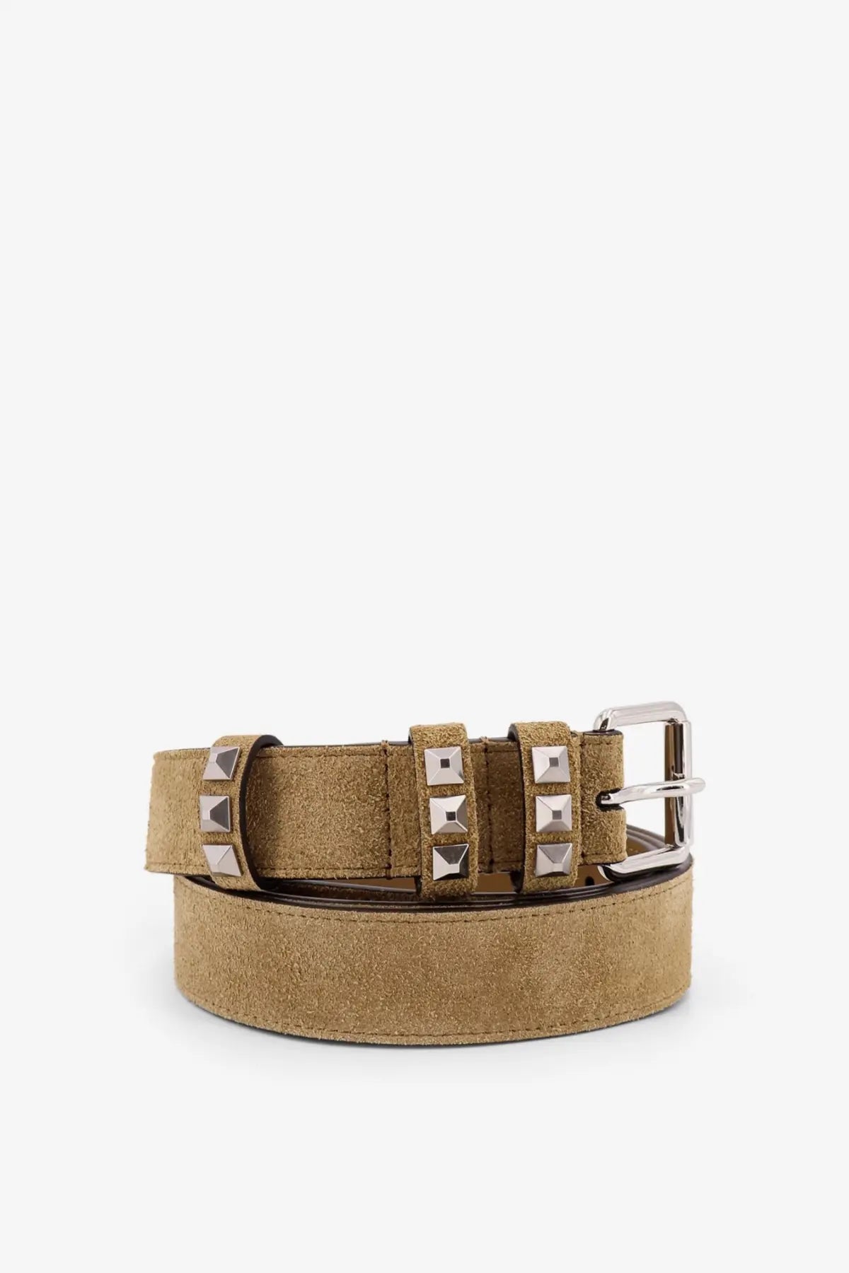 Valentino Men's Flaneuse Suede Belt Beige, view 3