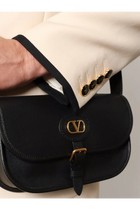 Valentino Men's Valentino Garavani Leather Crossbody Bag Black, view 2