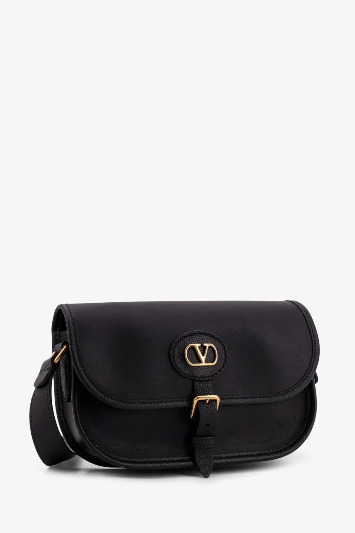 Valentino Men's Valentino Garavani Leather Crossbody Bag Black, view 4