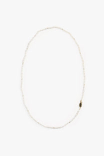 Valentino men’s metal necklace white featuring a delicate white beaded design with a small gold-toned clasp