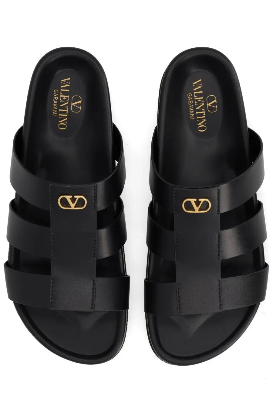 Valentino Men's Slide Studshield Sandals Black, view 5