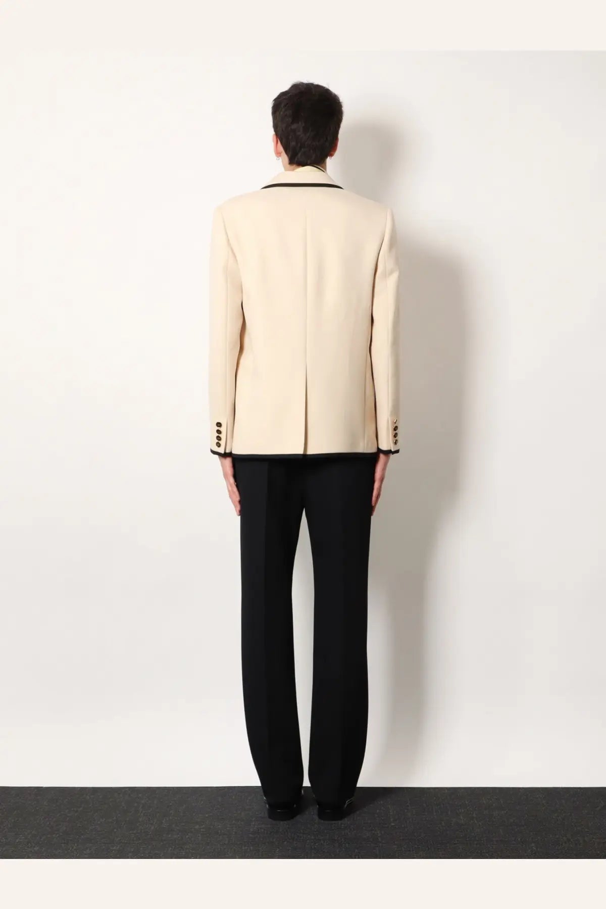 Valentino Men's Single Breasted Virgin Wool Blazer White, view 3
