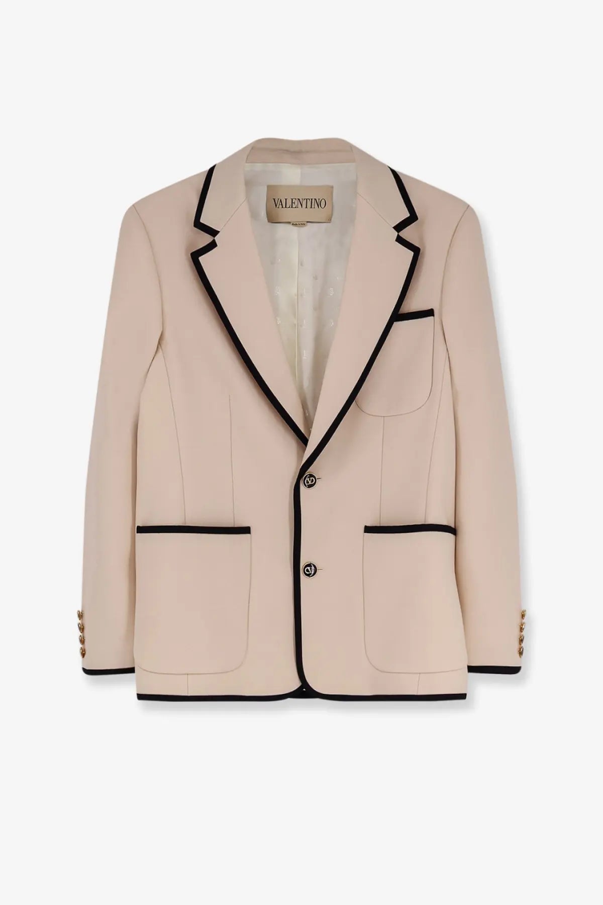 Valentino Men's Single Breasted Virgin Wool Blazer White