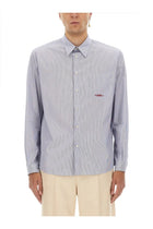 Valentino Men's Striped Cotton Shirt Blue