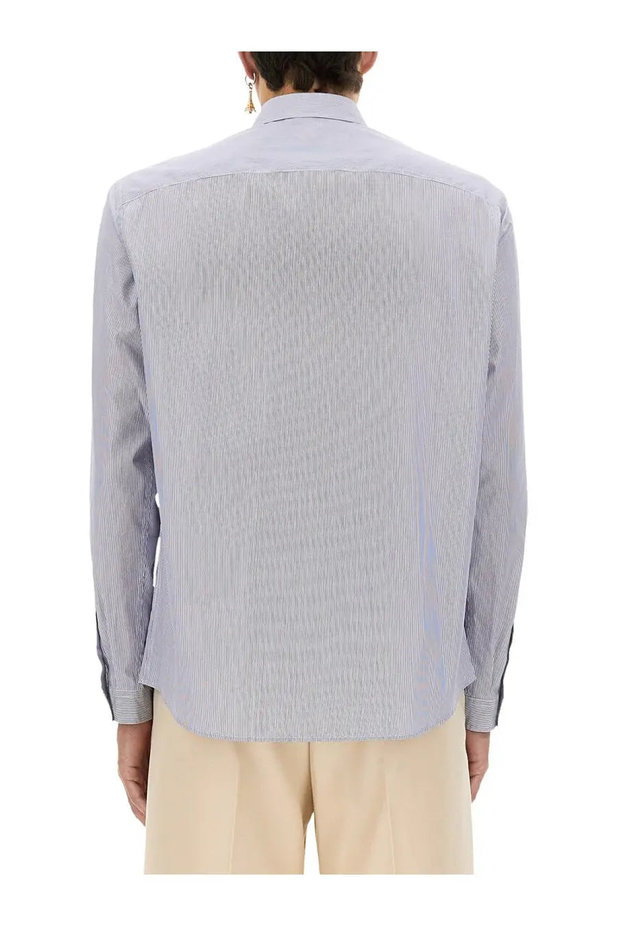 Valentino Men's Striped Cotton Shirt Blue, view 3