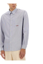 Valentino Men's Striped Cotton Shirt Blue, view 4