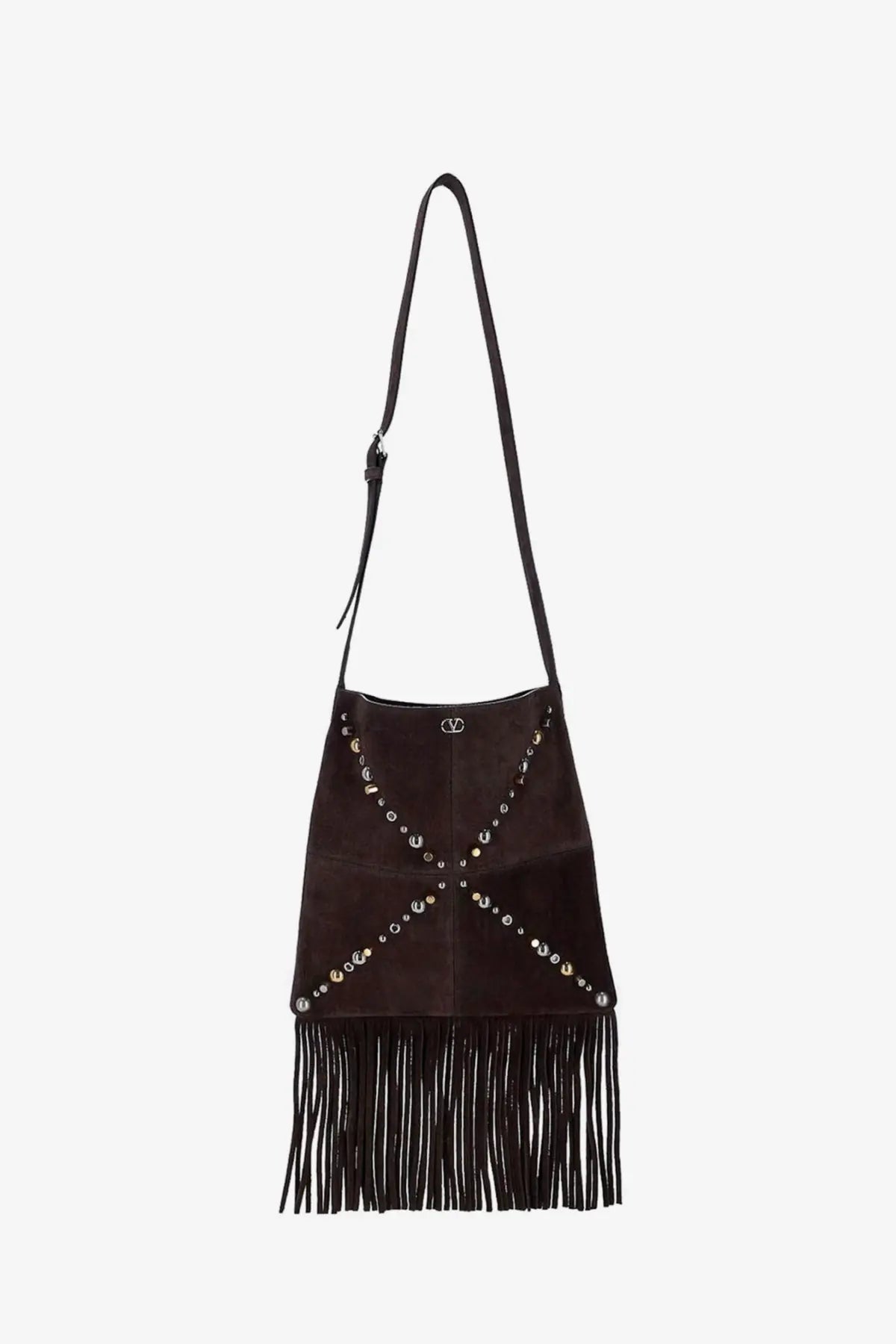 Valentino Men's Suede Shoulder Bag Gold