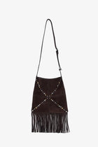 Valentino Men's Suede Shoulder Bag Gold, view 3