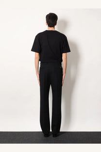 Valentino men’s virgin wool black tailored trousers with a straight-leg cut and subtle side pockets
