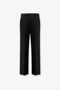 Valentino men’s virgin wool trousers black with a straight-leg cut and sleek minimalist tailored design