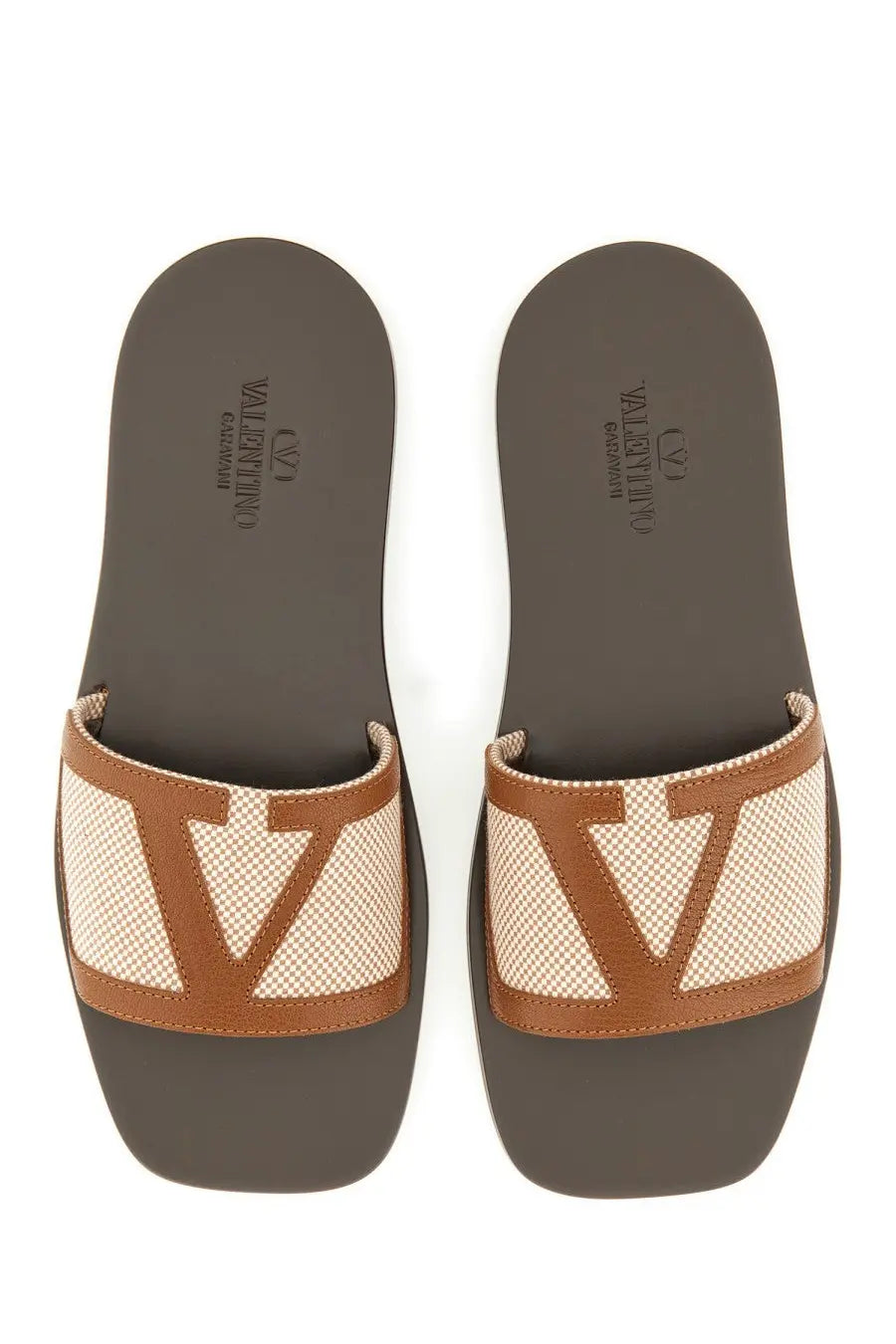 Valentino Men's Viva Superstar Slide Sandal Brown, view 4