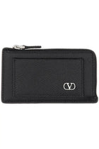 Valentino Men's Vlogo Signature Leather Coin Purse Black