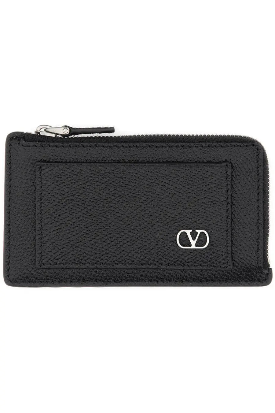Valentino Men's Vlogo Signature Leather Coin Purse Black