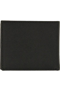 Valentino men’s vlogo signature black wallet made of textured leather with precise stitching along the edges